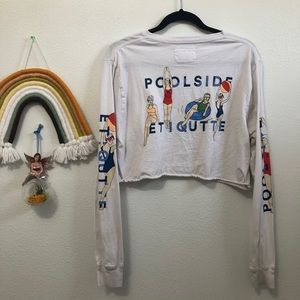 white cropped long sleeve